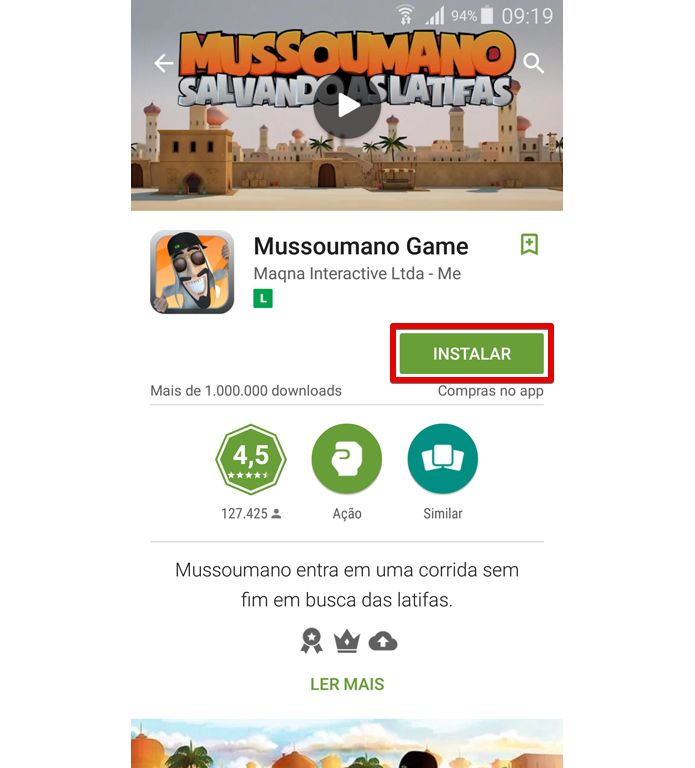 No Android, é simples encontrar Mussoumano na Google Play Store (Foto: Reprodução/Filipe Garrett)