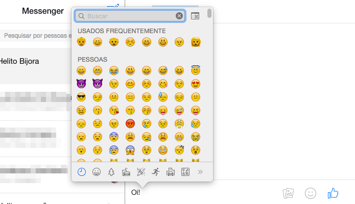 Inserindo um emoji na conversa (Foto: Reprodu??o/Helito Bijora) 