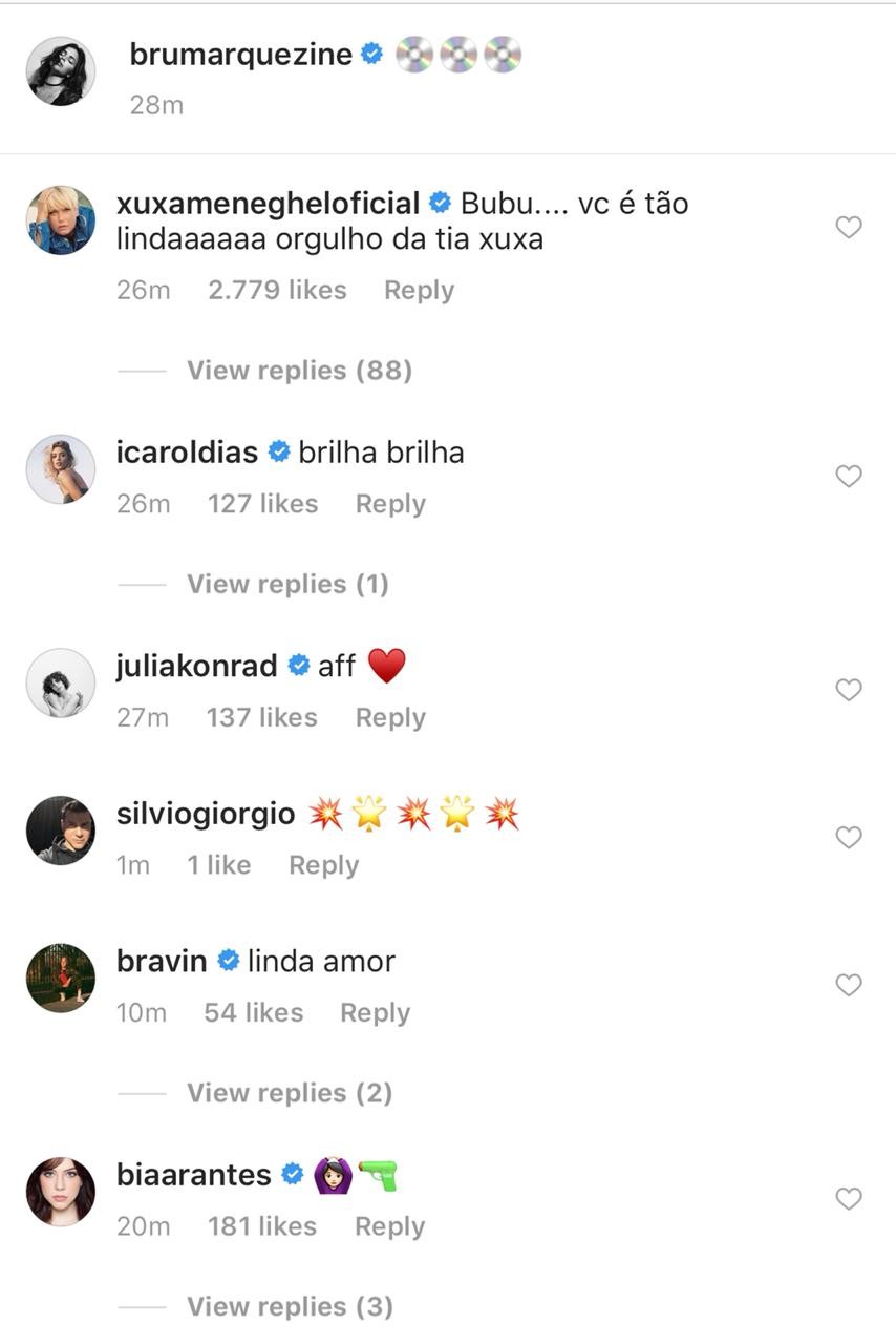 Xuxa comentou na foto de Bruna Marquezine (Foto: Reprodução/Instagram)