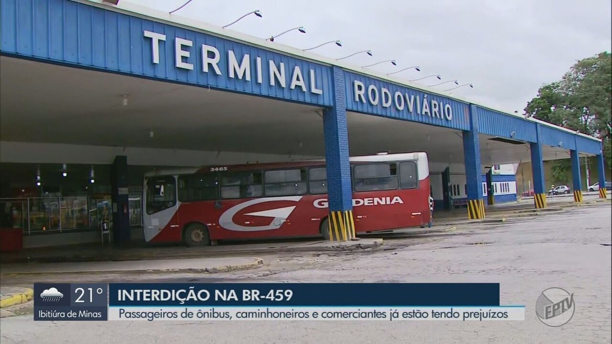 Interdição da BR459 afeta ônibus entre Pouso Alegre e Poços de Caldas; veja alternativa Sul