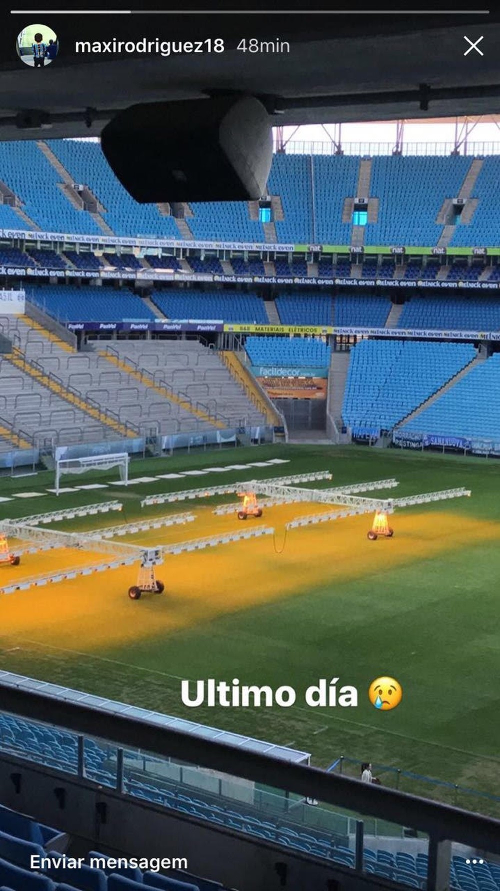 De saída, Maxi Rodriguez registra despedida do Grêmio: Último dia