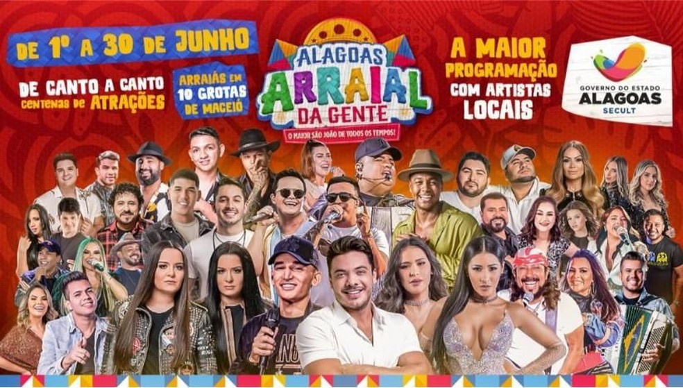 São João de Alagoas: programação conta com shows em Maceió e em cidades do interior — Foto: Divulgação
