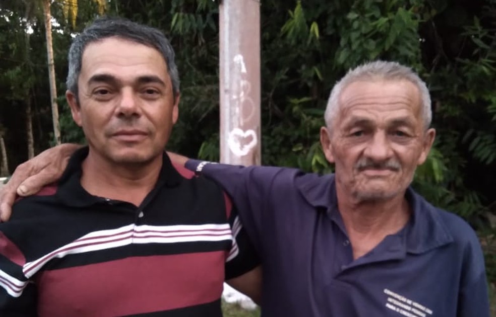 Pai e filho se reencontraram depois de anos em Bertioga, SP — Foto: Arquivo Pessoal