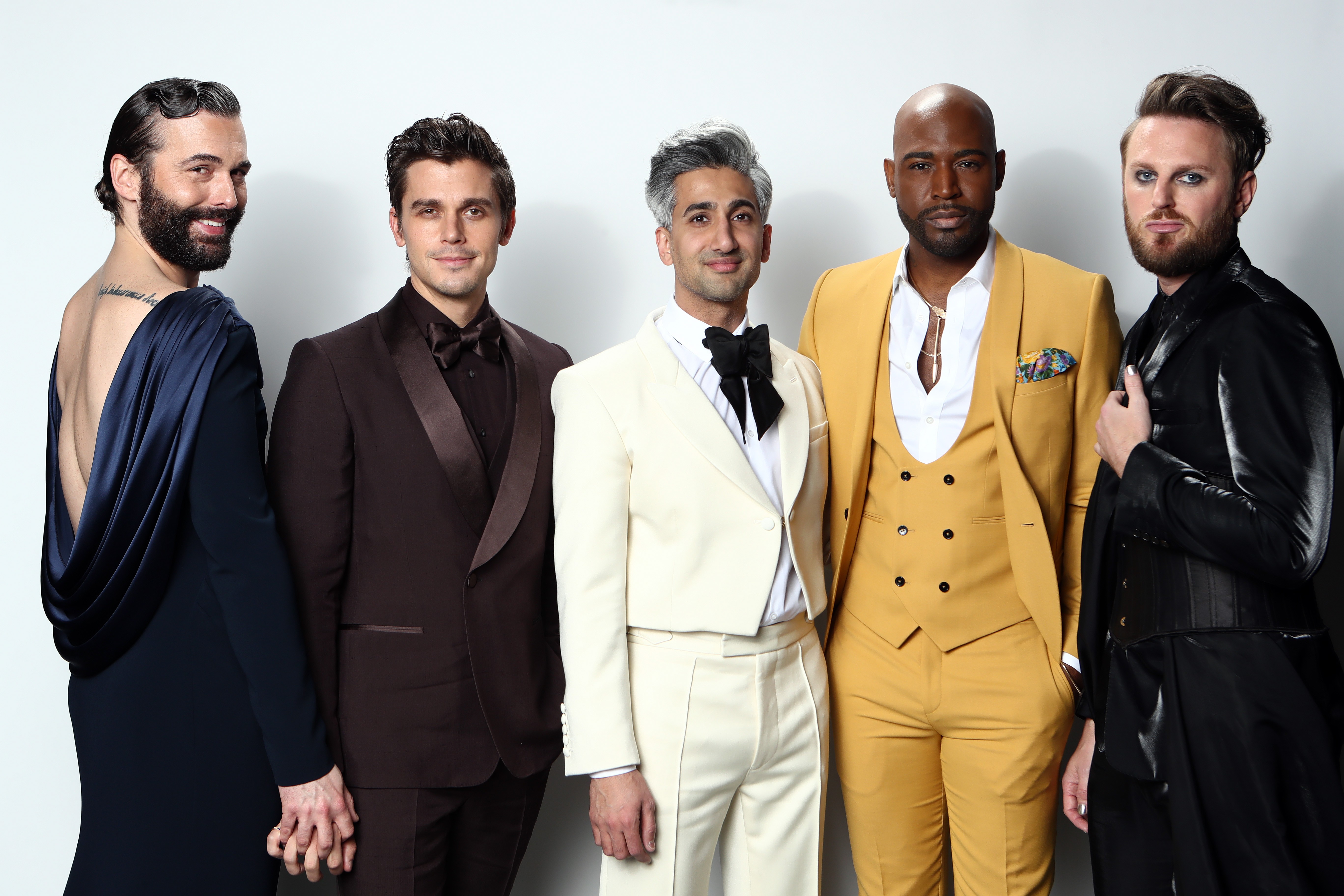 LOS ANGELES, CALIFORNIA - FEBRUARY 09:  (L-R) Jonathan Van Ness, Antoni Porowski, Tan France,  Karamo Brown and Bobby Berk attend IMDb LIVE Presented By M&M'S At The Elton John AIDS Foundation Academy Awards Viewing Party on February 09, 2020 in Los Angel (Foto: Getty Images for IMDb)