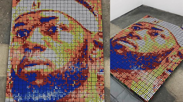 LeBron James também ganhou seu retrato de cubo mágico (Foto: Reprodução)