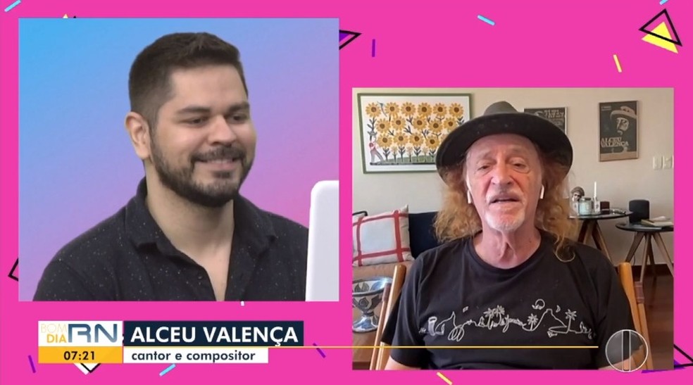 Alceu Valença em entrevista para o quadro 'Paulinho tá on', da Inter TV Cabugi — Foto: Reprodução