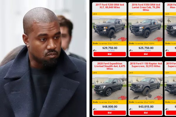 Frota de Kanye West está sendo leiloada (Foto: Getty Images; Reprodução)