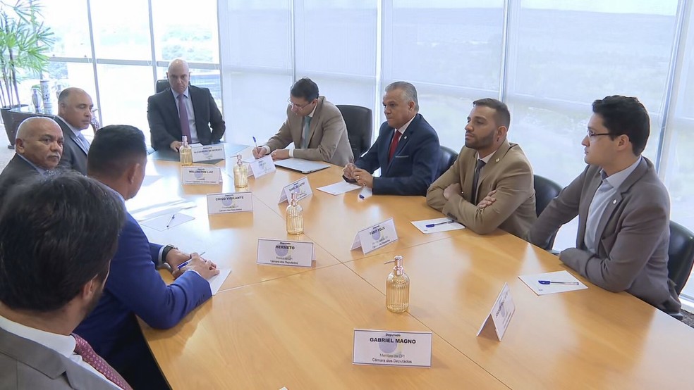Deputados distritais se reúnem com ministro do STF Alexandre de Moraes — Foto: TV Globo/Reprodução