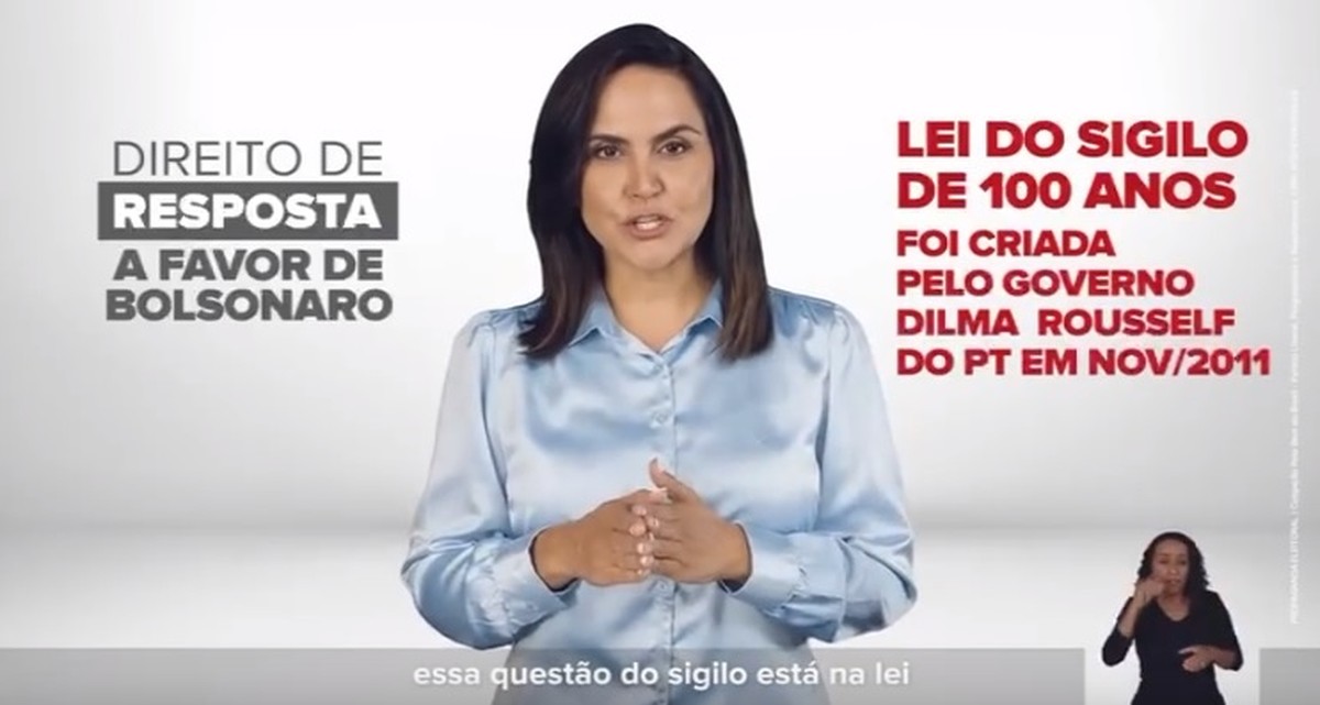 Em direito de resposta, campanha de Bolsonaro tenta vincular sigilo de 100  anos ao governo do PT | Eleições 2022 | O Globo