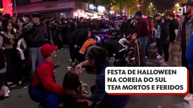 Tragdia na Coreia do Sul: imagens mostram vtimas de incidente em festa de Halloween