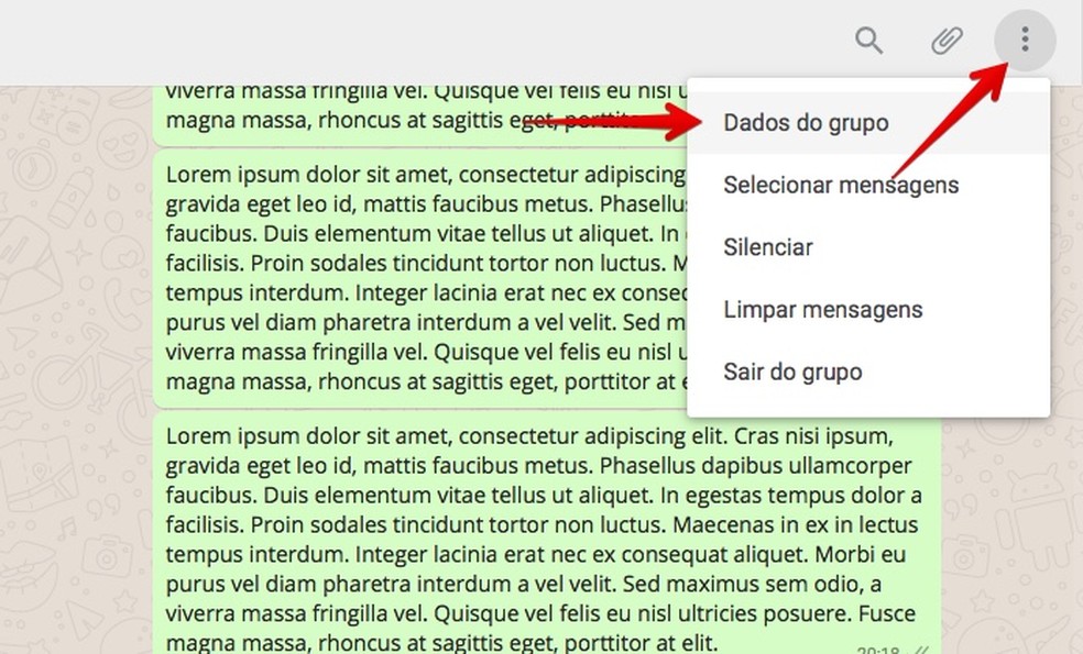 Acesse os dados do grupo no WhatsApp Web (Foto: Reprodução/Helito Bijora)