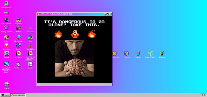Windows 93 traz diversas piadas e programas sem utilidades (Foto: Reprodução/Elson de Souza)