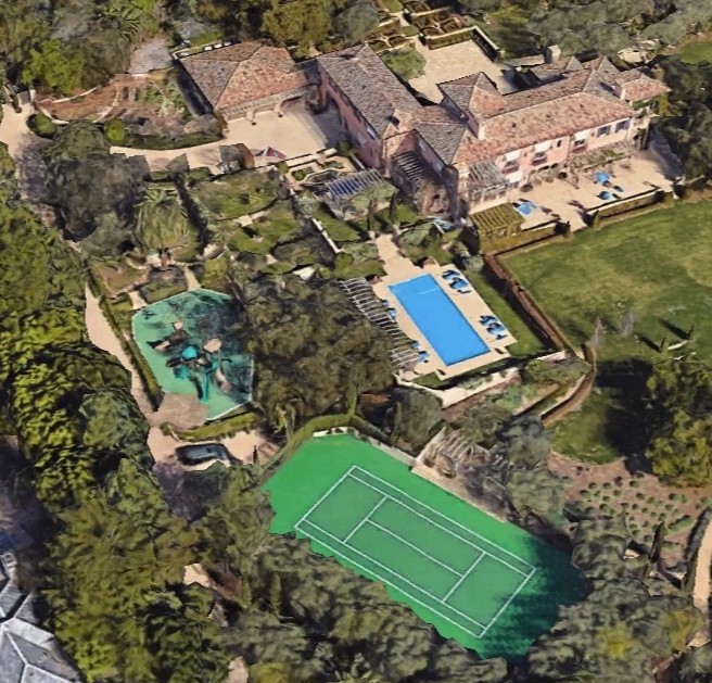 A mansão de Harry e Meghan (imagem: Google Earth) (Foto: Reprodução/Google Earth)