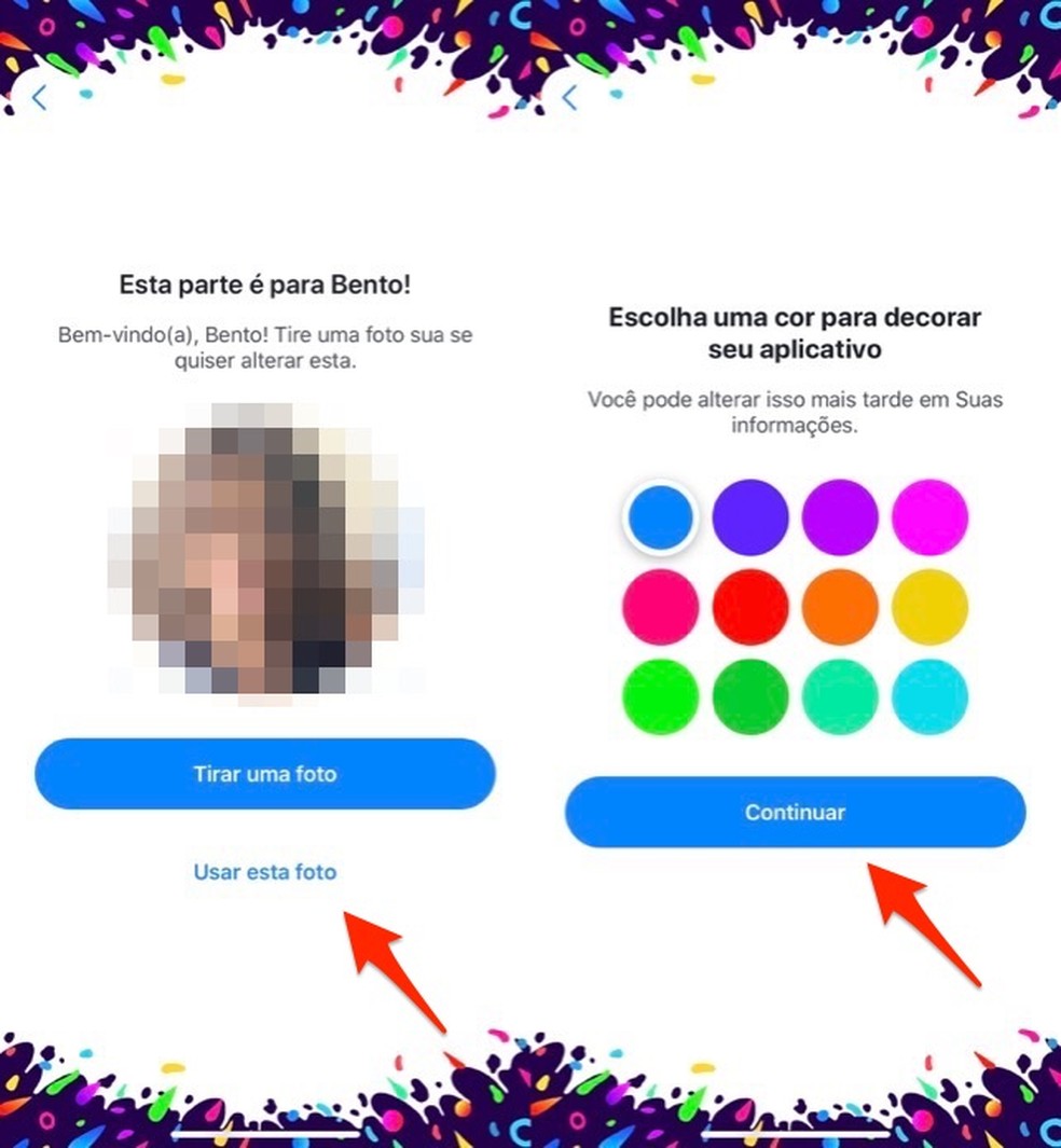 Ação para personalizar cores do aplicativo Messenger Kids — Foto: Reprodução/Marvin Costa