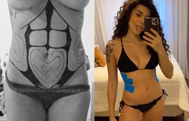 Paula Amorim antes e depois da lipo LAD (Foto: Reprodução/Instagram)