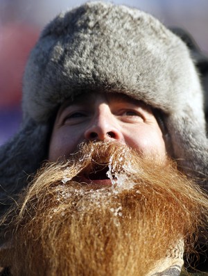 torcedor com gelo na barba - vikings x seahawks - nfl playoffs (Foto: Reuters)
