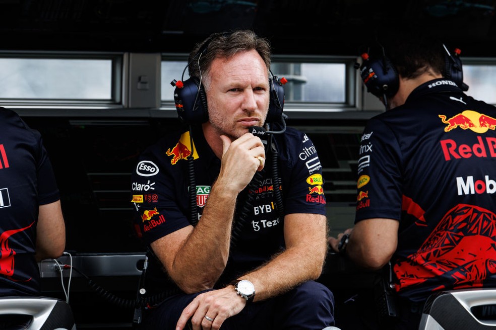 Christian Horner, chefe da RBR, no GP da Austrália da F1 2022 — Foto:  TPN/Getty Images