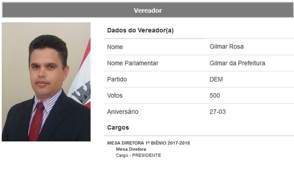 Gilmar Rosa foi eleito vereador em Buri com 500 votos (Foto: Reprodução/Câmara de Buri)