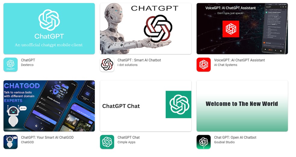 Lojas da Apple e do Google são inundadas com apps falsos do robô ChatGPT  — Foto: Play Store/Reprodução
