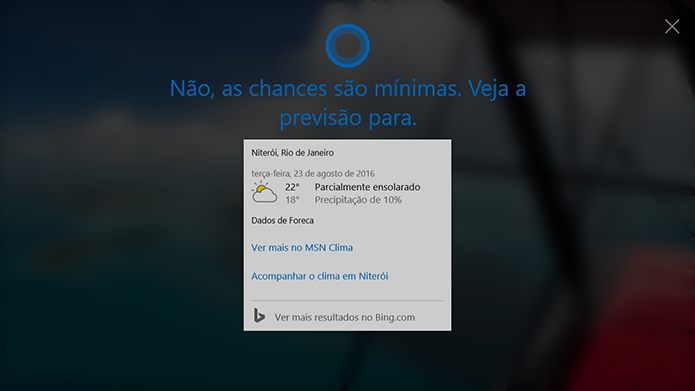 Cortana pode mostrar previsão do tempo na tela de bloqueio do Windows 10 (Foto: Reprodução/Elson de Souza)