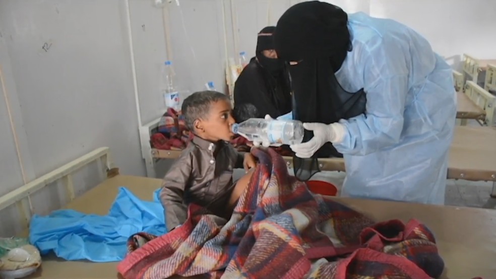 Parte das crianças, um grupo especialmente vulnerável à cólera, está subnutrida ou abaixo do peso (Foto: Reprodução/MSF)