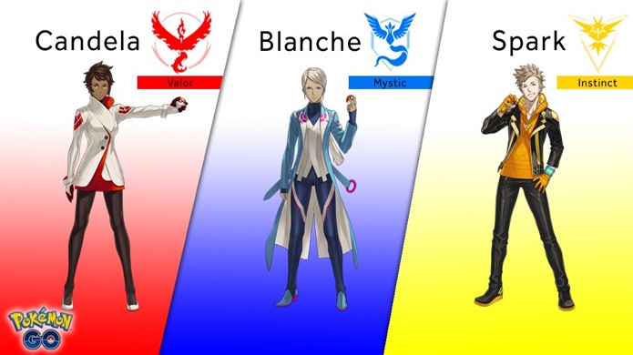 Pokémon Go revela os novos líders Candela, Blanche e Spark dos times do game (Foto: Reprodução/Kotaku)