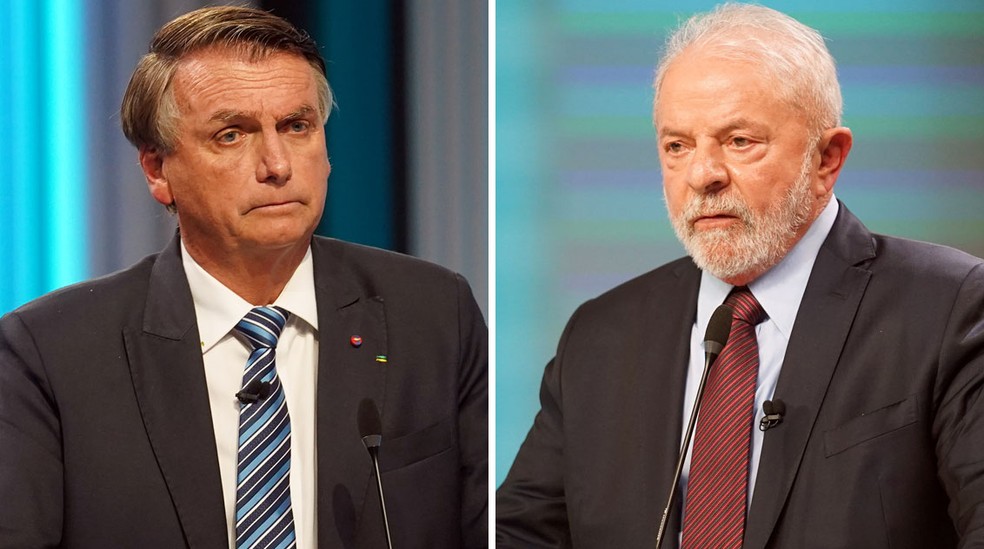 Bolsonaro e Lula no debate da Globo — Foto: Marcos Serra Lima/g1