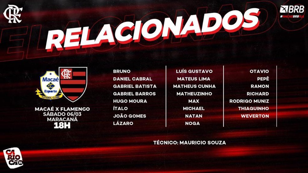 Relacionados Flamengo Macaé — Foto: Reprodução