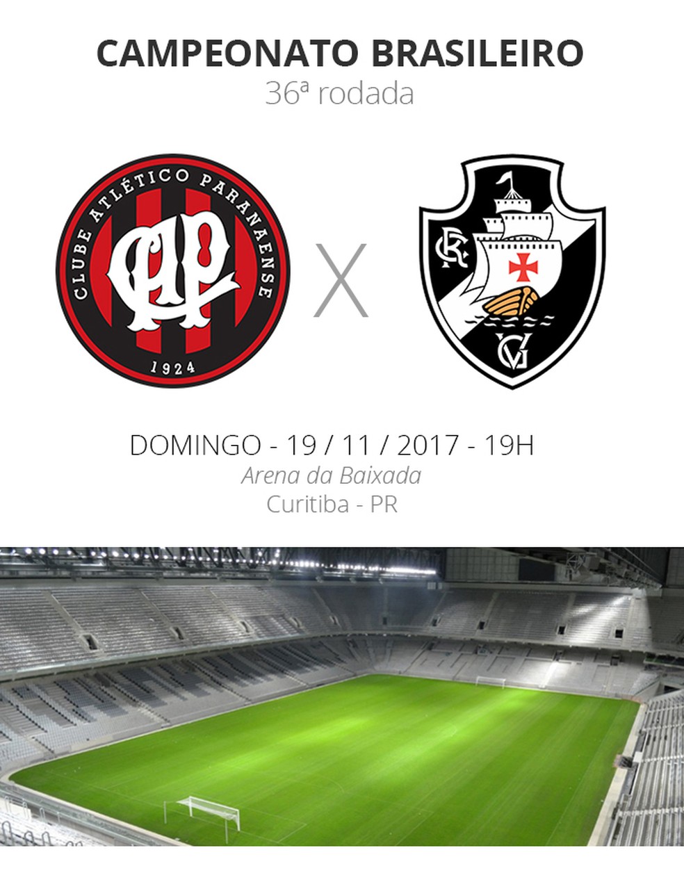 Arena da Baixada recebe Atlético-PR e Vasco neste domingo (Foto: Infoesporte)