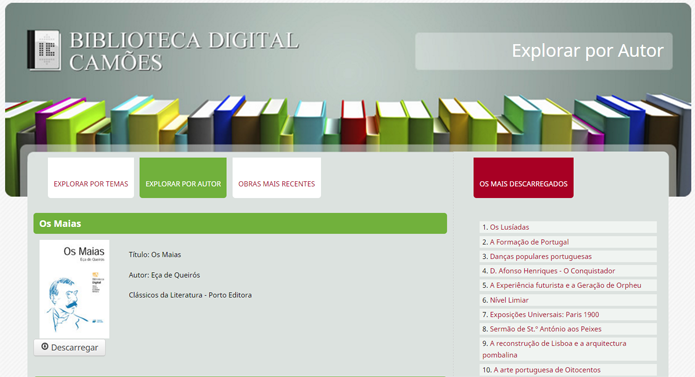 Variada e bem organizada, biblioteca digital do Instituo Camões é uma das melhores opções disponíveis para língua portuguesa (Foto: Reprodução/Filipe Garrett)