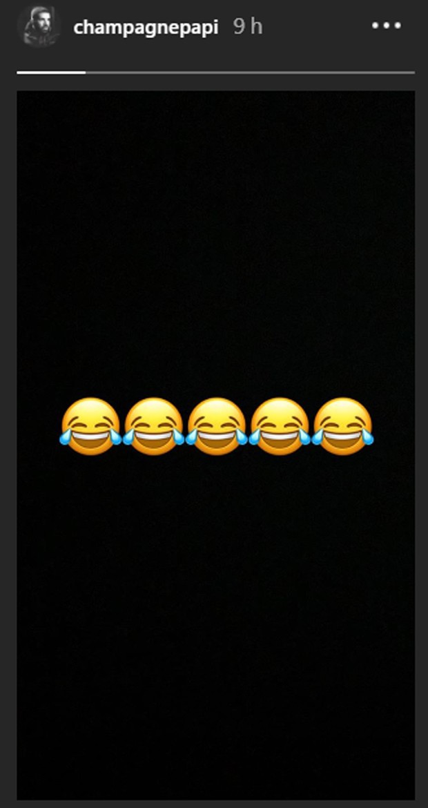 Drake posta emojis de risada para provocar enxurradas de posts de Kanye West sobre ele (Foto: Reprodução/Instagram)
