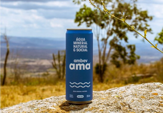  Lata de água mineral AMA (Foto: Divulgação Ambev)