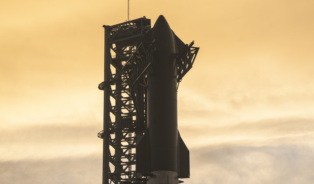 Starship foi projetada para realizar futuras missões à Lua e a Marte — Foto: Spacex/ Divulgação