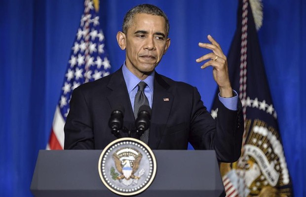 Barack Obama durante discurso na COP-21 (Foto: CHRISTOPHE PETIT TESSON/EFE)