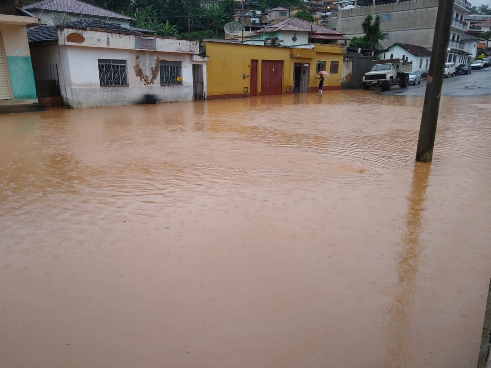 Enchente em Tabuleiro nesta quinta-feira (13) — Foto: Prefeitura de Tabuleiros/Divulgação