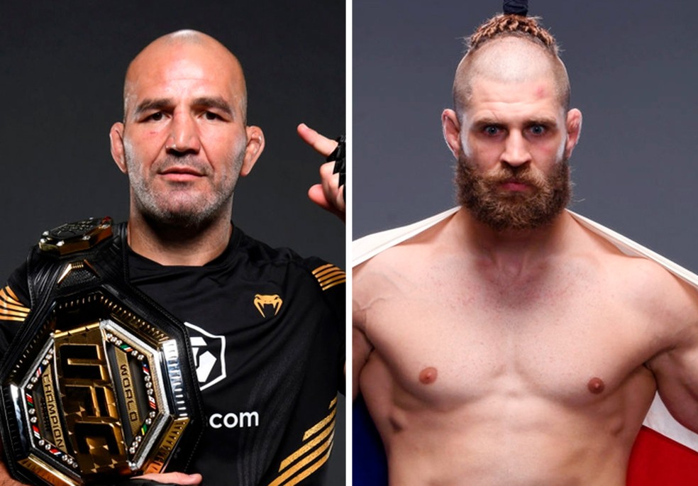 Glover Teixeira (esq.) vai enfrentar Jiri Prochazka em sua primeira defesa de cinturão — Foto: Infoesporte