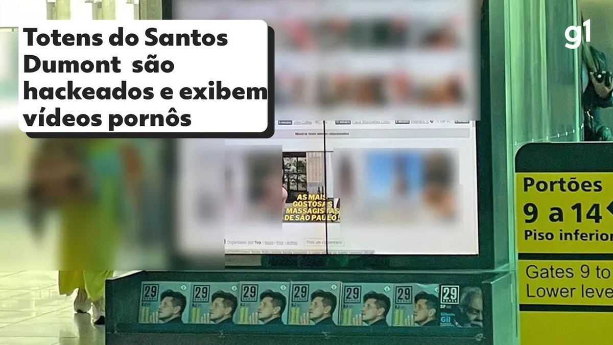Totens do Aeroporto Santos Dumont são hackeados e passam a exibir vídeos pornôs