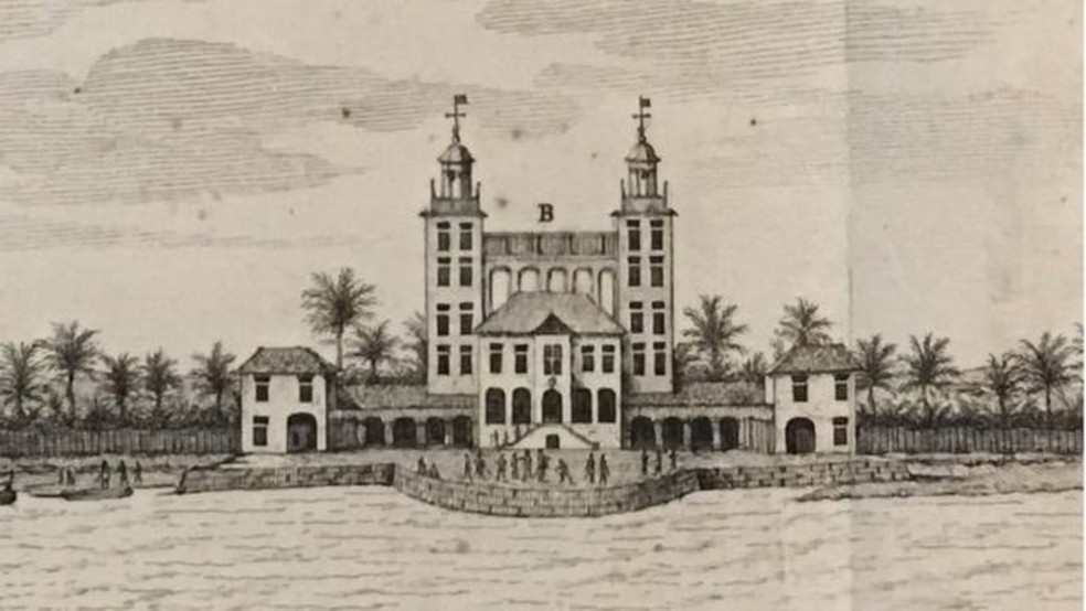 Palácio de Friburgo, construído Maurício de Nassau entre 1640 e 1642, foi demolido no século 18 — Foto: WIKICOMMONS/BBC