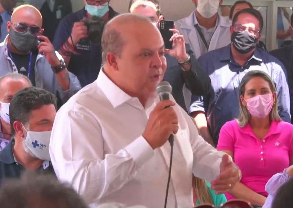 Ibaneis Rocha na inauguração da UPA do setor O em Ceilândia, no DF — Foto: Agência Brasília/Reprodução