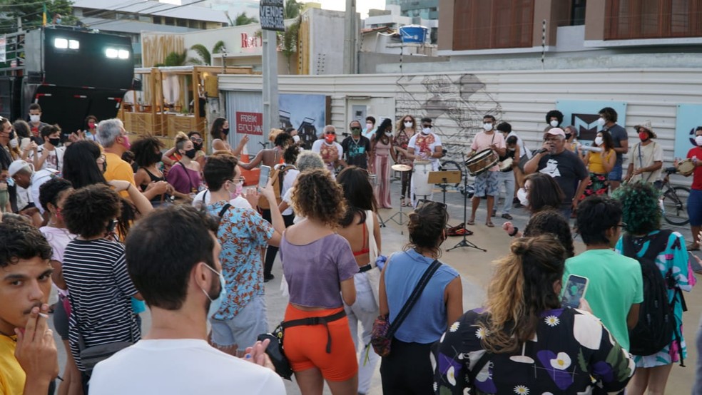 Protesto de artistas relizado no dia 23 de janeiro de 2022, em Jo�o Pessoa. � Foto: Abra�o Bahia
