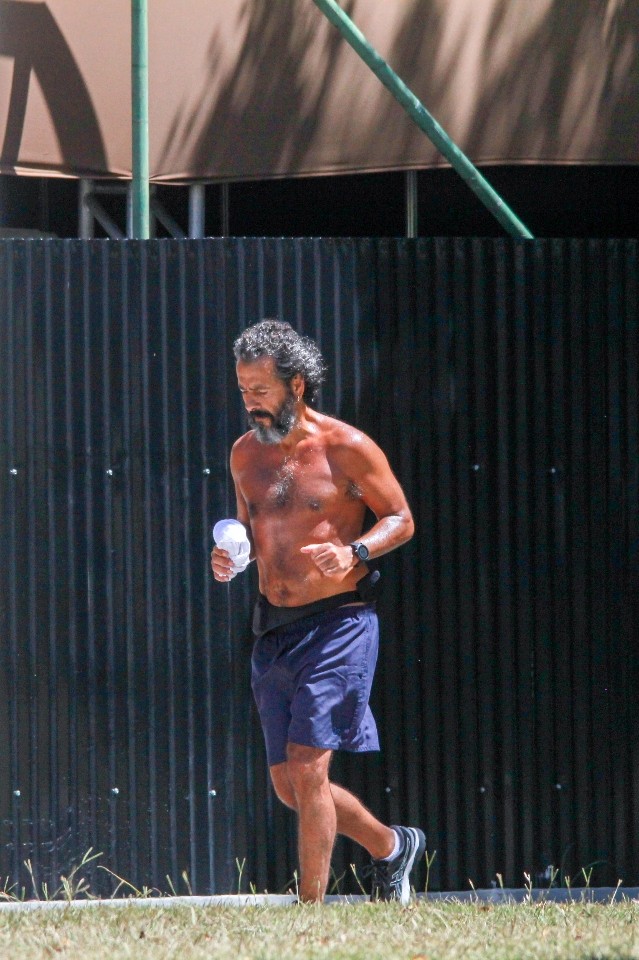 Marcos Palmeira se exercita no Rio de Janeiro (Foto: J/AgNews)