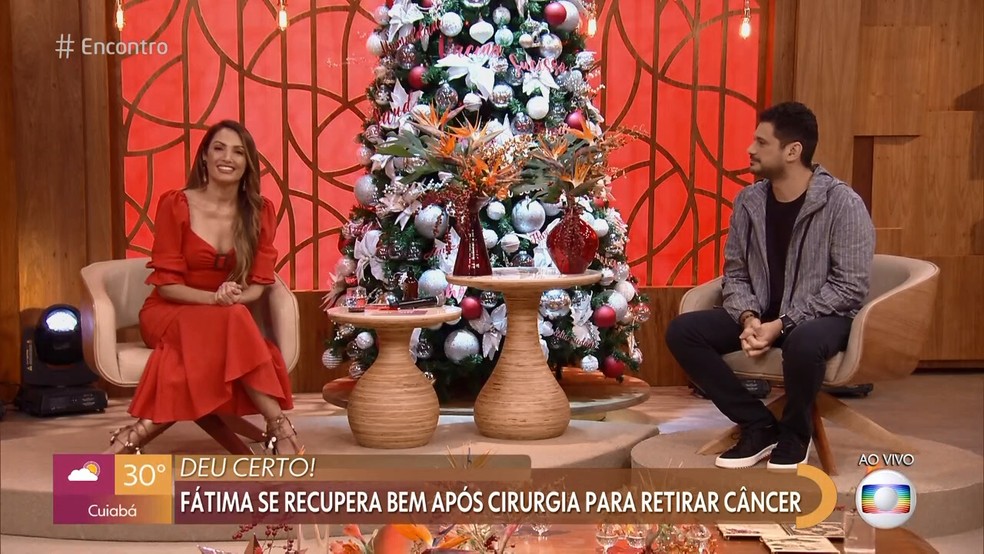 Patrícia Poeta e André Curvello comandam o 'Encontro' na ausência de Fátima Bernardes — Foto: Globo