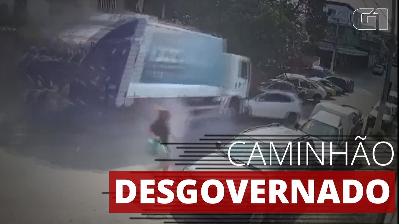 VÍDEO: Mulher escapa de ser atropelada por caminhão desgovernado em Duque de Caxias