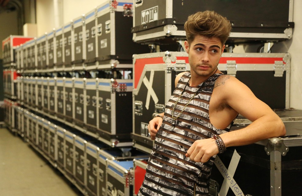 Rafael Vitti nos bastidores do 'Domingão do Faustão' (Foto: Carol Caminha/Gshow)