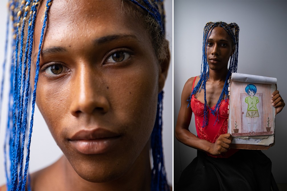 Perla Sofía Hernández sonha em trabalhar com arte. Só no Brasil a jovem trans venezuelana pôde ver seu nome social registrado no documento — Foto: Fábio Tito/g1