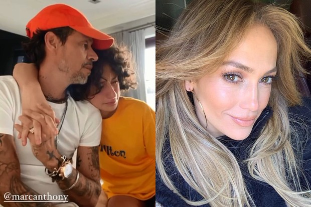 Jennifer Lopez mostra a filha, Emme, triste em videochamada com Marc Anthony (Foto: Reprodução/Instagram)