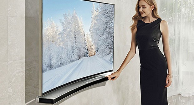 Samsung lança alto falante curvo para acompanhar TVs com tela curva (Foto: Divulgação/Samsung)