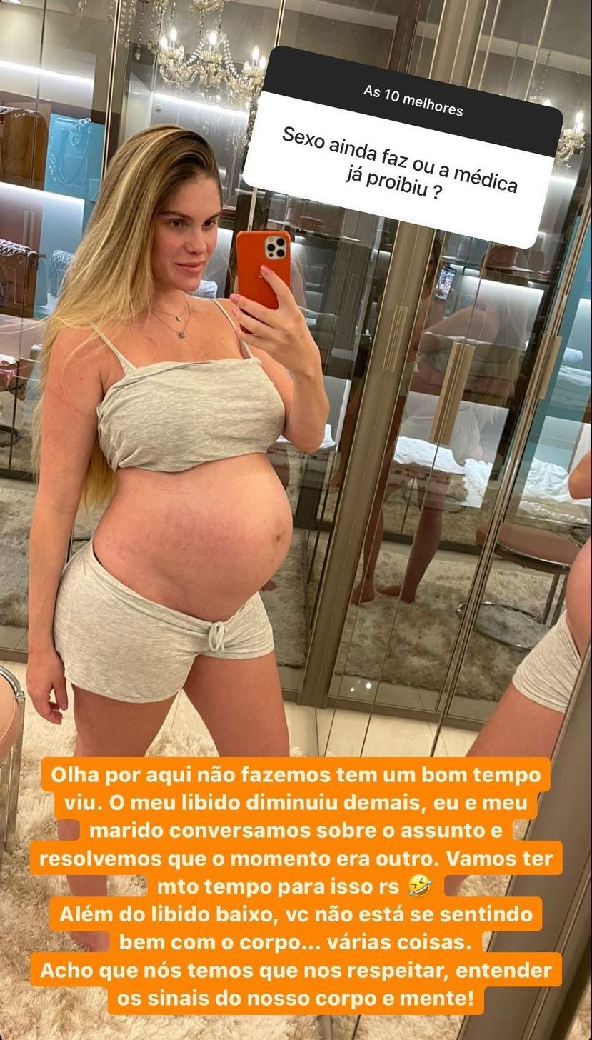 Na reta final da gravidez Bárbara Evans diz ter pesadelos com o parto e fala de libido Quem