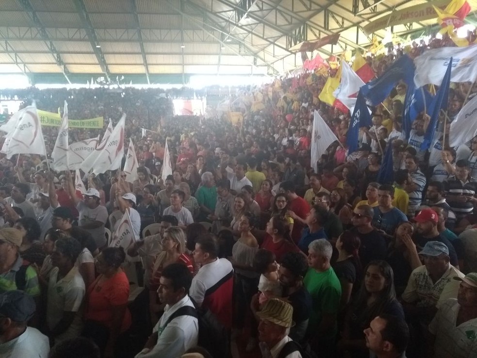 Convenção da Frente Popular do Acre foi realizada no sábado (21), em Rio Branco (Foto: Aline Vieira/Rede Amazônica Acre)
