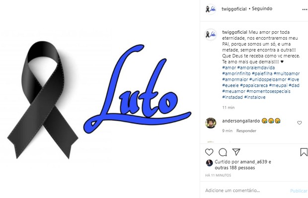 Twigg, filha de Paulinho, do Roupa Nova, lamenta a morte do pai (Foto: Reprodução/Instagram)
